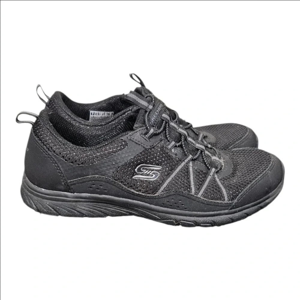 Skechers Gratis Sport Black Bungee Slip On Sneakers 104282 BBK Womens 7